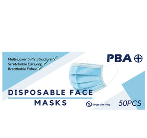 Disposable Face Masks 3 Ply 50bx